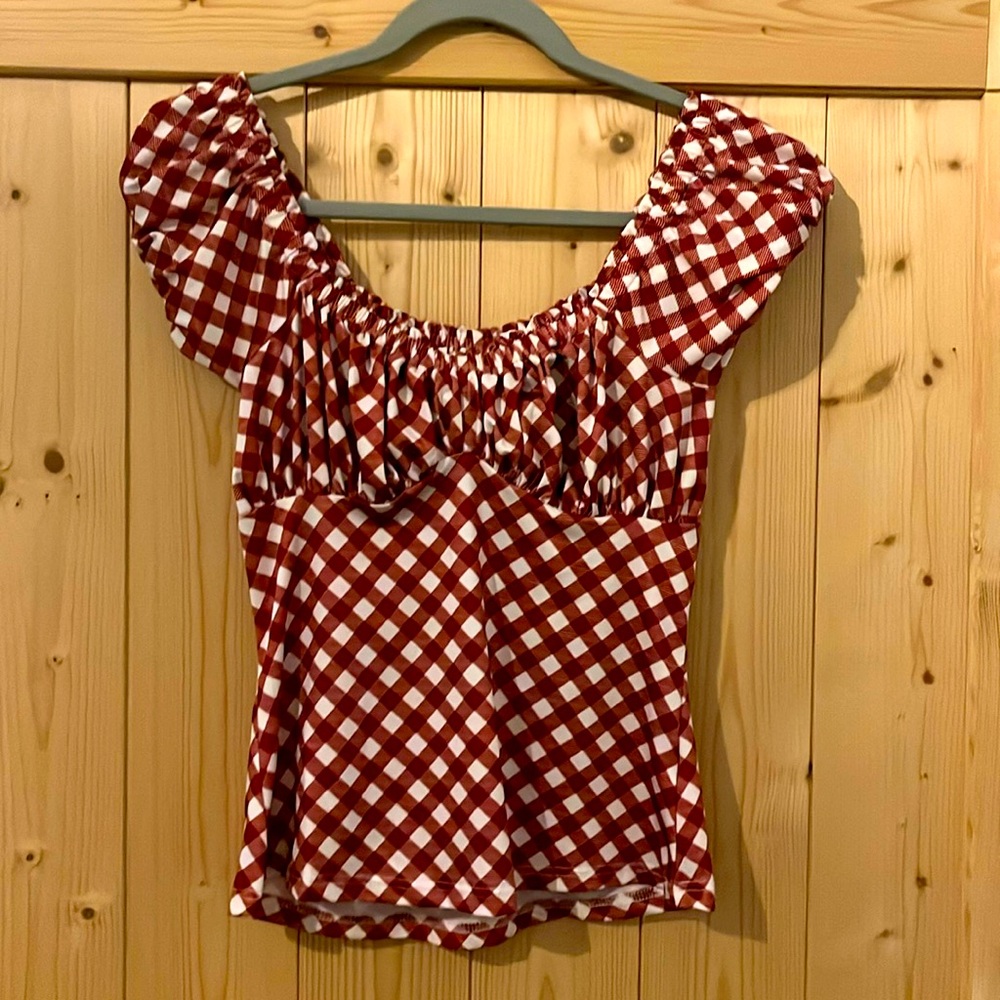 Unique Vintage gingham top